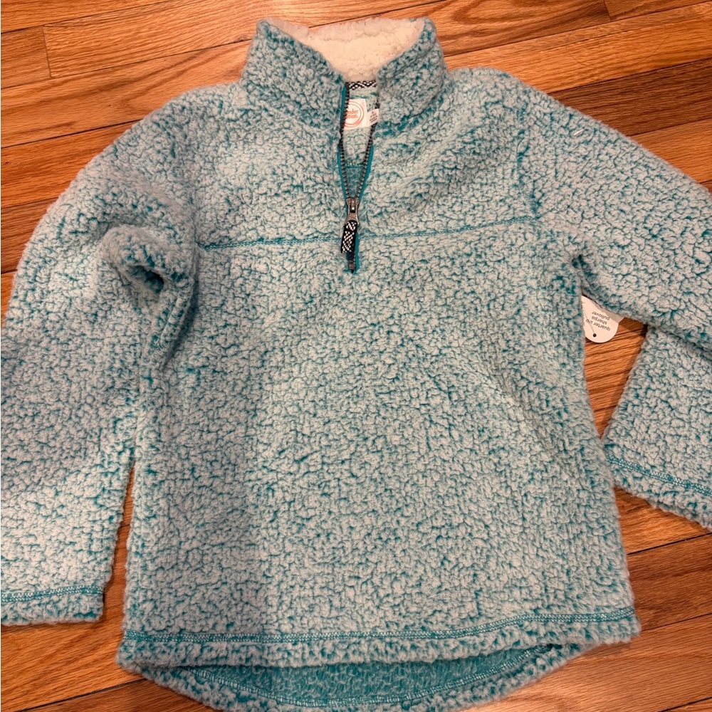 Wonder Nation Teal Sherpa Quarter-Zip